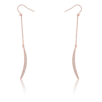 Rose Gold Moon Drop Earrings