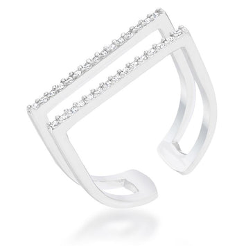Kay Rhodium Pave Parallel Ring