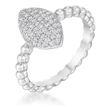 Oval Rhodium CZ Ring