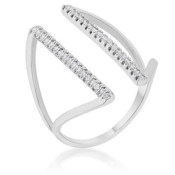 Nina Rhodium Delicate Parallel Ring