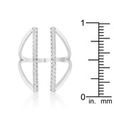 Nina Rhodium Delicate Parallel Ring