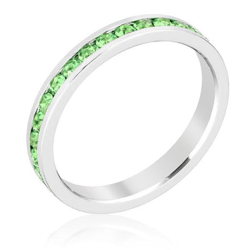 Stackable Birthstone Peridot Crystal Ring