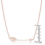 Bria Rose Gold Stainless Steel Arrow Necklace