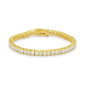 Gold Tone CZ Tennis Bracelet