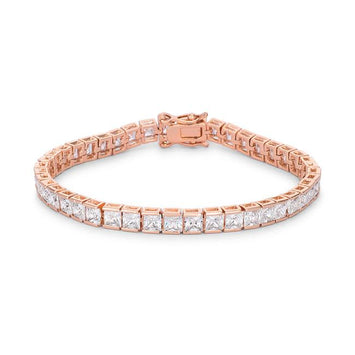 Princess Cut CZ Rose Gold Bracelet