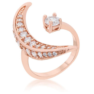 Luna Moon CZ Rose Gold Ring