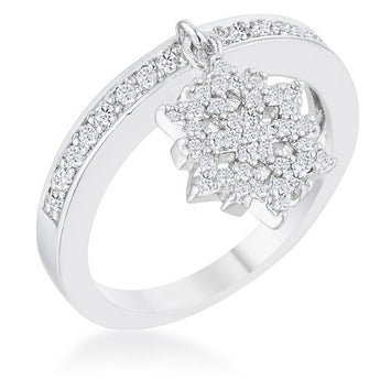 Snowflake Rhodium Holiday Ring