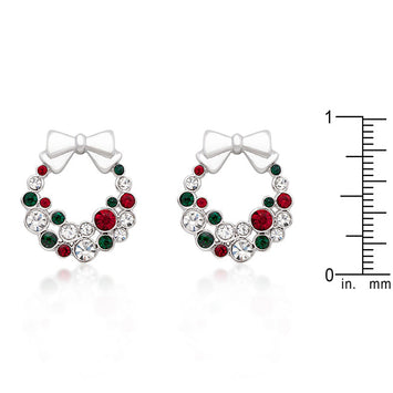 Multicolor Holiday Wreath Earrings