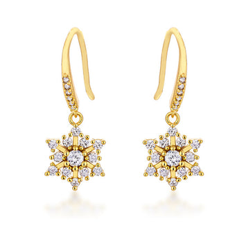 Gold Plated Snowflake Holiday Earrings