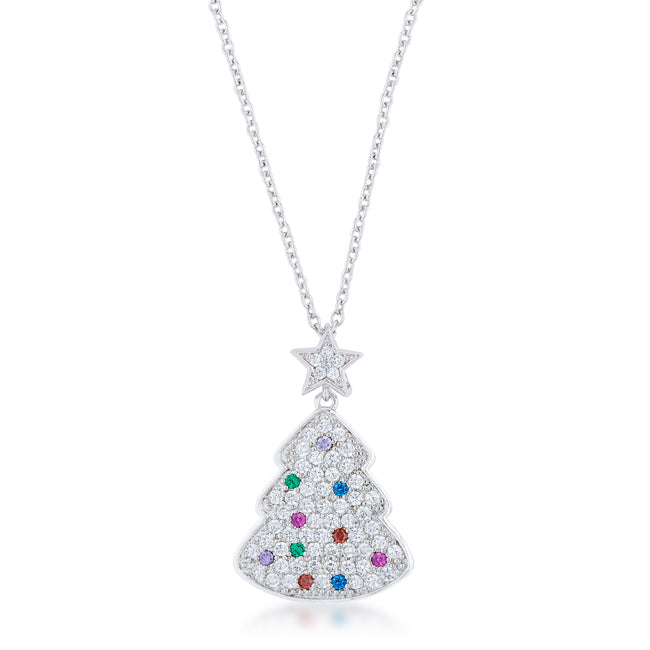 Multicolor Christmas Tree Holiday Necklace
