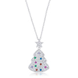 Multicolor Christmas Tree Holiday Necklace