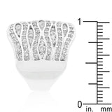 Cubic Zirconia Pave Abstract Ring