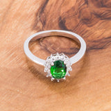 Emerald Green CZ Petite Oval Ring