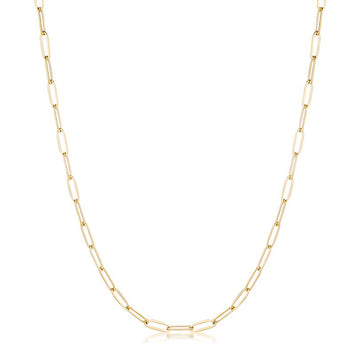 Paperclip Gold Plated Linked Necklace