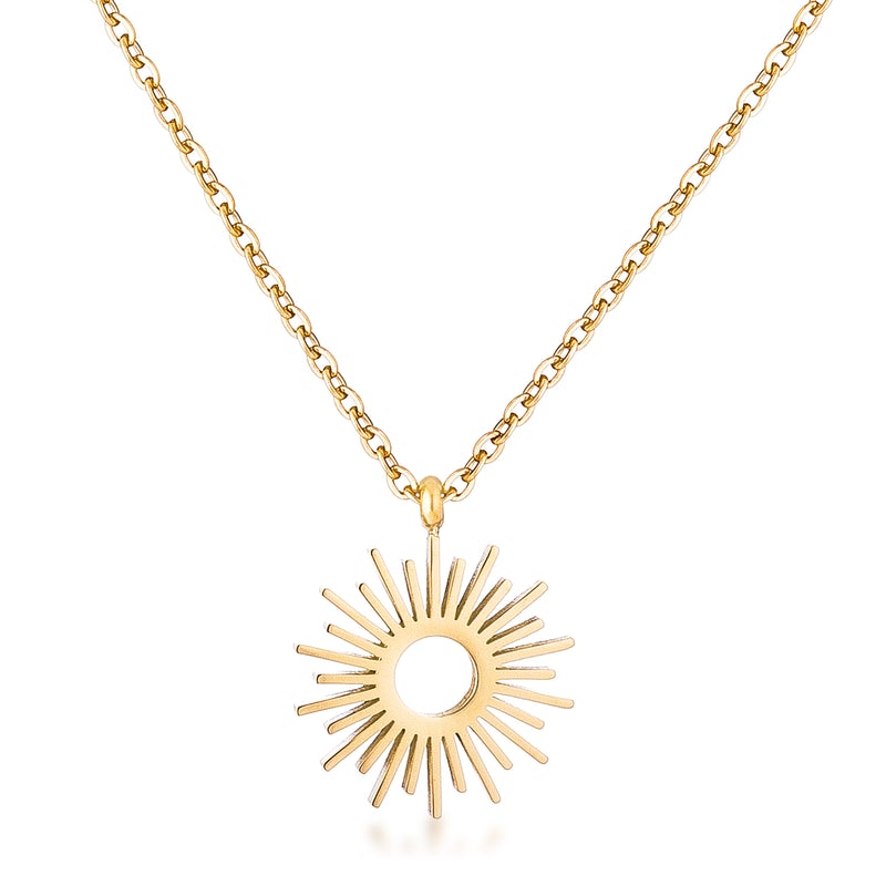 18k Gold Plated Sunburst Necklace