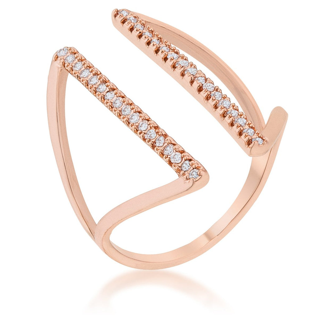 Nina Rose Gold Delicate Parallel Ring