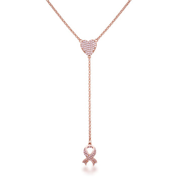 Rose Gold Plated Breast Cancer Awareness Pink Ribbon 