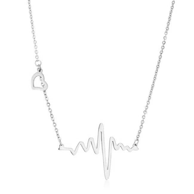 Bria Stainless Steel Heartbeat Necklace