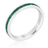 Stackable Birthstone Emerald Crystal Ring