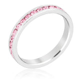 Stackable Birthstone Pink Crystal Ring