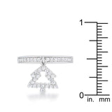 Christmas Tree Rhodium Holiday Charm Ring