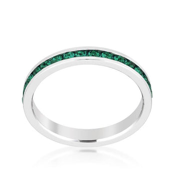 Stackable Birthstone Emerald Crystal Ring