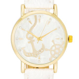 Nautical White Leather Watch