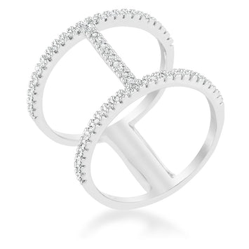 Open Contemporary CZ Wide Ring