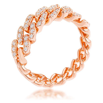 Lea Flexible Rose Gold Plated Chain Ring