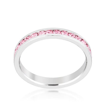 Stackable Birthstone Pink Crystal Ring